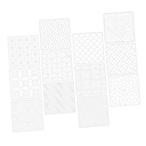 NUOBESTY 3 Sätze Geometrische Vorlage Malschablonen Geometrie-schablone Wand Geometrie-zeichnungsschablonen Kunst Wiederverwendbare Schablonen Zum Malen Malvorlage Plastik Weiß 12 Stück * 3 von NUOBESTY