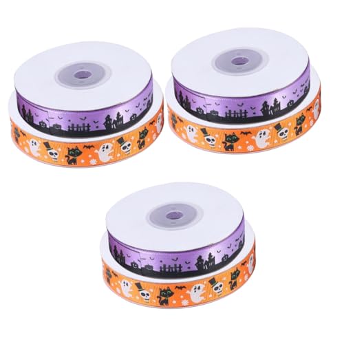 NUOBESTY 3 Sätze Halloween-dekorationsband Geschenkband Halloween Halloweendekorationen Chiffonband Party Basteln Für Bedrucktes Band Halloween -dekoration Polyester Orange 2 Stück * 3 NUOBESTY 3 Sätze Halloween-dekorationsband Geschenkband Halloween Halloweendekorationen Chiffonband Party Basteln Für Bedrucktes Band Halloween -dekoration Polyester Orange 2 Stück * 3 von NUOBESTY