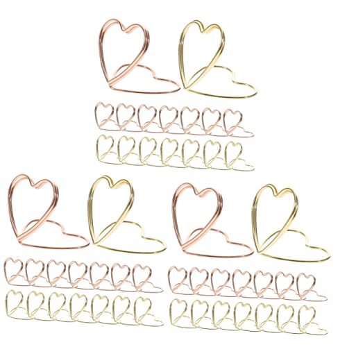 NUOBESTY 3 Sätze Herzförmige Büroklammern Aus Legierung Cartoon Design Doppelschichtige Herzform Praktische Büro Und Schulzubehör Für Dokumente Notizen Und Fotos Roségold Stück * 3 von NUOBESTY