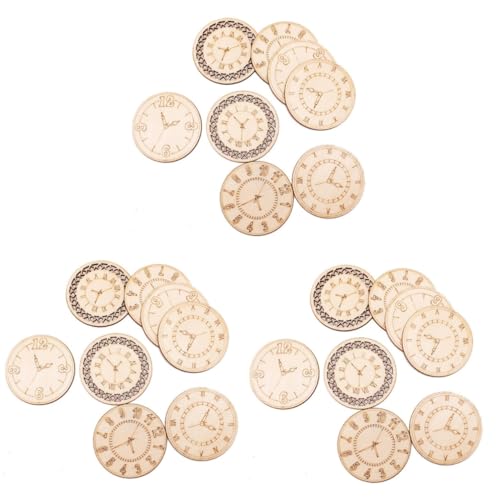 NUOBESTY 3 Sets Einzigartige Dekorative Holzscheiben 2 Beutel Mit Uhrmuster Für Heimdekoration 8 Stück X 3 von NUOBESTY