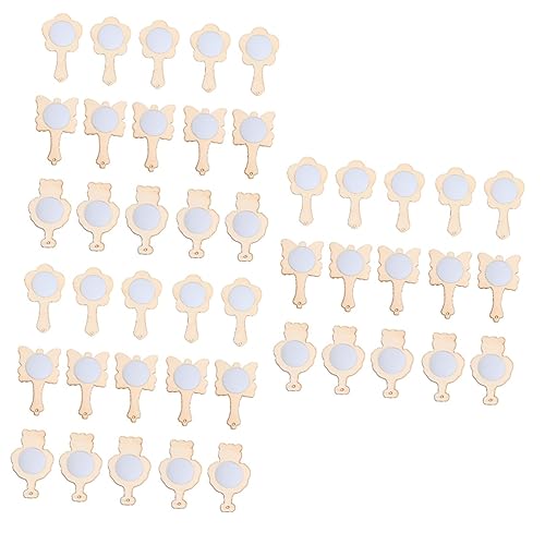 NUOBESTY 3 Sätze Kleiner Holzspiegel Bastelset Basteln Für Flashes Glitters Handspiegel Bemalen Tragbarer Handspiegel Mini-spiegel Aus Holz Handbemalte Spiegel 15 Stück * 3 von NUOBESTY
