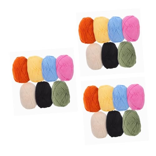 NUOBESTY 3 Sätze Milch Baumwollfaden Babygarn Schüttgut Nähgarn Für Nähmaschine Stricken Strickgarn Farbiges Strickwollgarn Häkeln Farbiges Baumwollgarn Garn Zum Basteln Nähen 7 Stücke * 3 von NUOBESTY