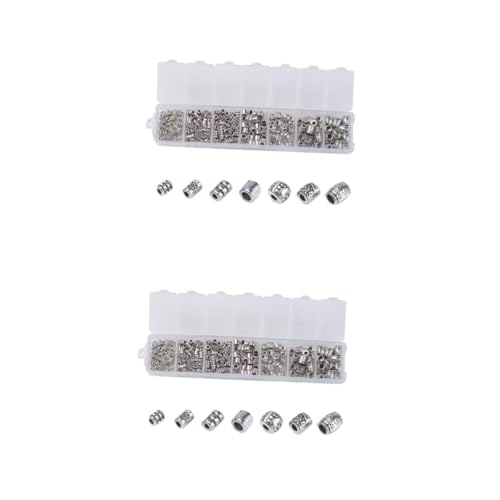 NUOBESTY 3 Sätze Perlen Charme Zubehör Großer Lochcharme Bausatz Kit Zur Schmuckherstellung Abstandshalter Runden Silber Reize Anhänger Für Halsketten Silver 260 Stück * 3 von NUOBESTY