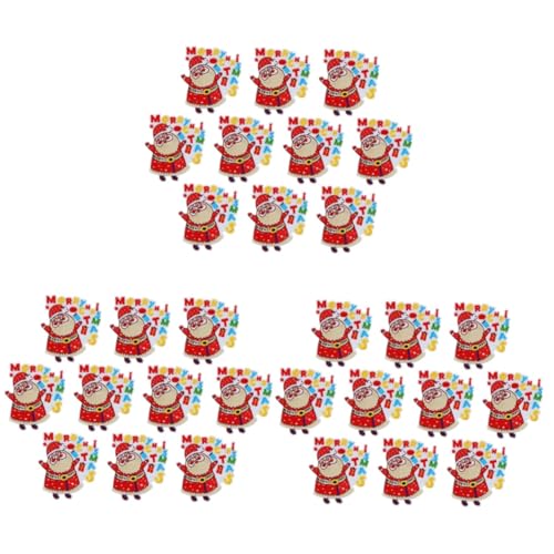 NUOBESTY 3 Sätze Stickereiflecken Weihnachten Weihnachts-tags Weihnachtsetiketten Ornamente Weihnachts-reparaturflicken Weihnachtsfensterdekorationen Weihnachtsaufkleber Stoff 10 Stück * 3 von NUOBESTY