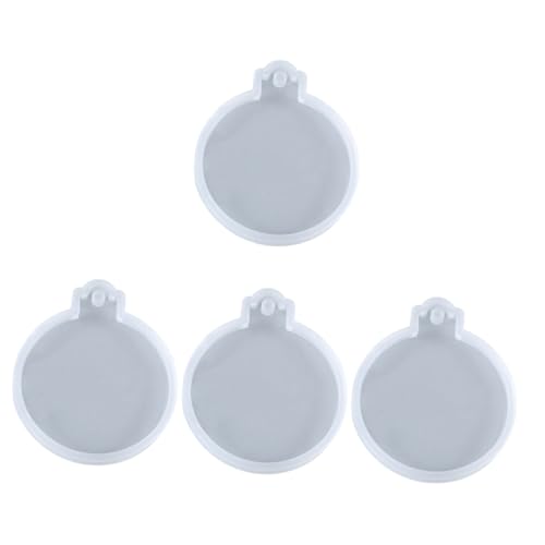 NUOBESTY 3 Sätze Teiliges Silikon Gießform Für Runde Weihnachtsplaketten Diy Silikonform Für Schlüsselanhänger Und Dekoration Langlebig Und Flexibel Für Handarbeiten 4 Stück * 3 von NUOBESTY