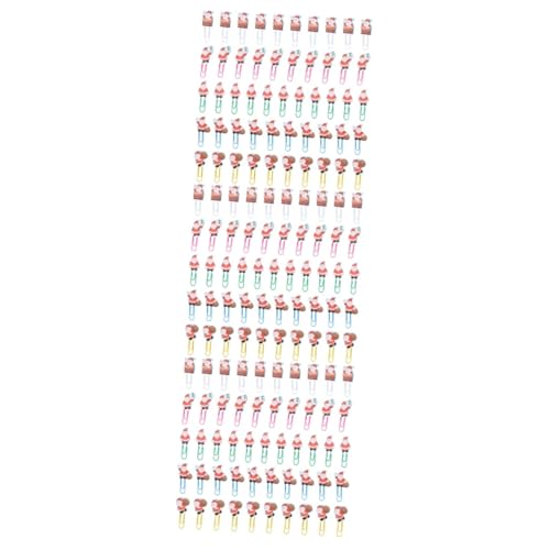 NUOBESTY 3 Sätze Weihnachts-büroklammer Bookmark Buch Marker Weihnachtsmütze Für Statue Lesezeichen Weihnachtsmann Papierclips Weihnachtsmann Büroklammern Nickel Colorful 50 Stück * 3 von NUOBESTY