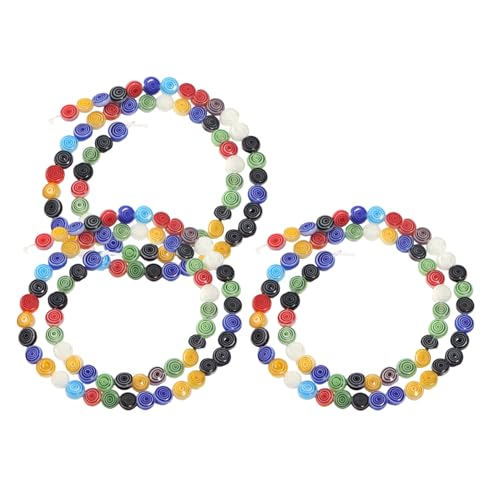 NUOBESTY 3 Saiten Vintage Glasperlen Stränge Bunte Runde Spacer Beads mit Gerade Bohrung für DIY Armbänder Schmuckherstellung Handwerk Kreative Bastelprojekte von NUOBESTY