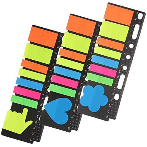NUOBESTY 3 Satz Haftnotizen Index Tabs Beschreibbare Klebezettel für Praktische Lesezeichen für Schule und Büro Pet von NUOBESTY