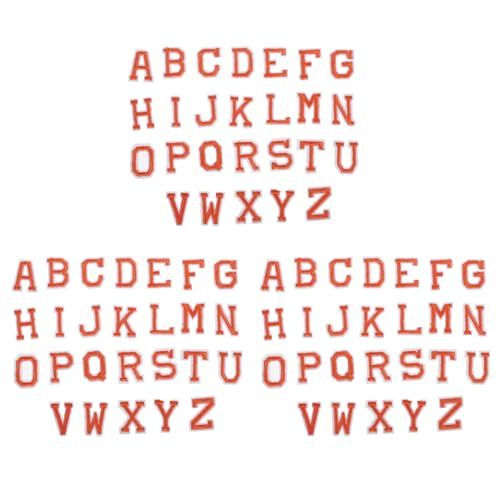 NUOBESTY 3 Sets Buchstaben-Aufnäher aus Filz zum Aufbügeln, Buchstaben-Aufnäher, A-Z, gestickte Alphabet-Applikation für Kleidung, Jacken, Rucksäcke, Hüte, Hemden, Schuhe, Jeans, Orange von NUOBESTY