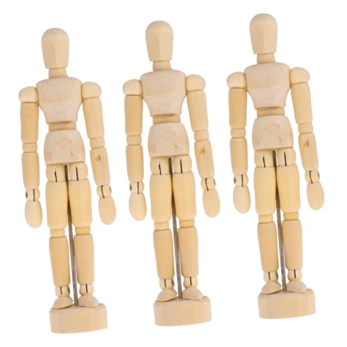 NUOBESTY 3 Stck Holzfigur Bewegliche Gelenkpuppe Künstler Sketch Modell Holzdekoration Robust für Zeichnen und Kreative Wohnraumgestaltung NUOBESTY 3 Stck Holzfigur Bewegliche Gelenkpuppe Künstler Sketch Modell Holzdekoration Robust für Zeichnen und Kreative Wohnraumgestaltung von NUOBESTY