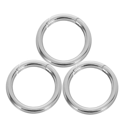 NUOBESTY 3 Stück Edelstahl Rundringe mit Federbügel Robuste Polierte Boxverschluss-klips für Taschenriemen Schmuck und DIY Universalverbinder mit Starker Tragkraft und Vielseitigem Einsatz von NUOBESTY