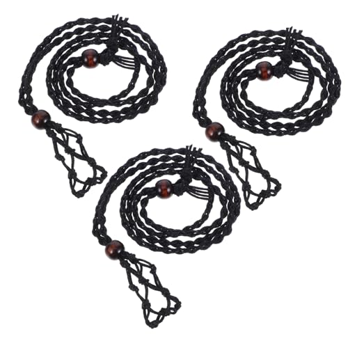 NUOBESTY 3 Stück Geflochtene Halskette mit Anhänger verstellbarer Kristall-Halskettenhalter Kristallarmbandhalter Kristallhalskettenhalter für Steine Wachsseil Black NUOBESTY 3 Stück Geflochtene Halskette mit Anhänger verstellbarer Kristall-Halskettenhalter Kristallarmbandhalter Kristallhalskettenhalter für Steine Wachsseil Black von NUOBESTY