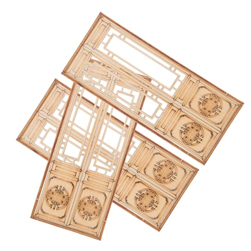 NUOBESTY 3 Stück Holz Doppeltür für Puppenhaus Bewegliche Miniaturtüren für Diy Bastelprojekte und Dekoration im Authentisches Design im Chinesischen Stil NUOBESTY 3 Stück Holz Doppeltür für Puppenhaus Bewegliche Miniaturtüren für Diy Bastelprojekte und Dekoration im Authentisches Design im Chinesischen Stil von NUOBESTY