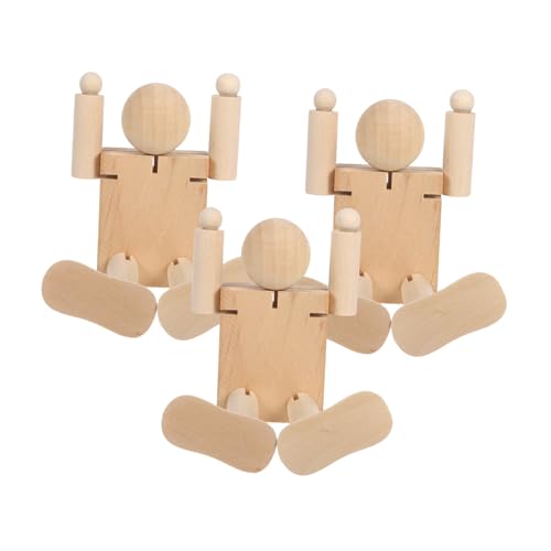 NUOBESTY 3 Stück Holzroboter Hand Schaufensterpuppe Modellfigur zeichnen Kunst Mannequin Figur artikulierte Gliederpuppe Künstler zeichnen Malmodell Ooden Art Figure Model Holzfiguren Khaki von NUOBESTY
