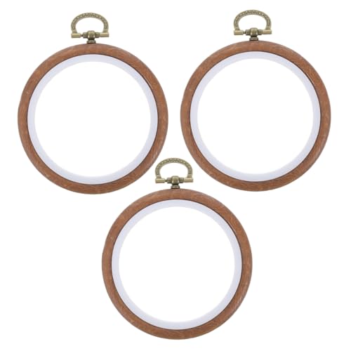 NUOBESTY 3 Stück Imitiertes Holz Stickring für Kreuzstich und Diy Projekte Eleganter Stickrahmen für Kreative Handarbeiten und Familienaktivitäten von NUOBESTY