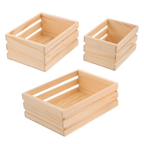 NUOBESTY 3 Stück Mini Holzrahmen Set Teiliges Rustikales Aufbewahrungskästchen für Puppenhaus Dekoration Flexible Nutzung als Organizer oder Dekoratives Modell Hochwertige Handwerkskunst von NUOBESTY