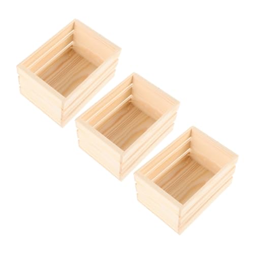 NUOBESTY 3 Stück Puppenhaus Aufbewahrungskörbe Miniatur Kisten Zum Basteln Winziger Miniaturkorb Mini Holzkorb Mini Kisten Puppenhaus Obstkorb Puppenhauskorb Beige von NUOBESTY