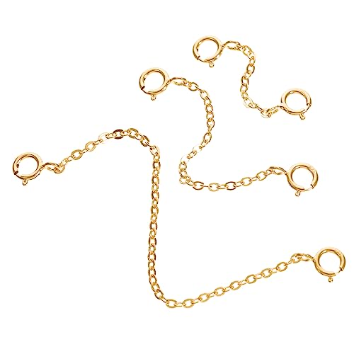 NUOBESTY 3 Stück Silber Kettenverlängerung mit Karabiner für Armband und Halskette DIY Schmuck Verlängerungsketten Hochwertige Langlebige Ketten für Individuellen Schmuck von NUOBESTY