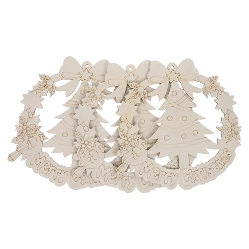 NUOBESTY 3 Stück Teiliges Weihnachtskranz Holzanhänger Unlackiert zum Bemalen Naturholz Baumornamente mit Schnur Vielseitig für DIY Familienbasteln und Festliche Dekorationen NUOBESTY 3 Stück Teiliges Weihnachtskranz Holzanhänger Unlackiert zum Bemalen Naturholz Baumornamente mit Schnur Vielseitig für DIY Familienbasteln und Festliche Dekorationen von NUOBESTY