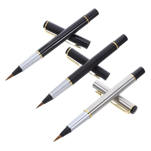 NUOBESTY 3 Stück Tragbarer Tintenpinselstift Chinesisches Kalligraphie Werkzeug Pinselstift Mit Weicher Spitze Tintenstift Für Kalligraphie Bemalter Füllfederhalter Füllfederhalter von NUOBESTY