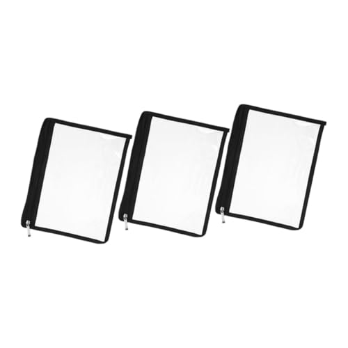 NUOBESTY 3 Stück Transparente PVC Aufbewahrungstaschen mit Reißverschluss Robuste Dokumentenordner Kleine Organizer taschen für Büro Schule Reise und Tägliche Nutzung von NUOBESTY