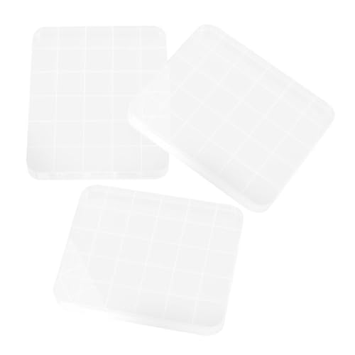 NUOBESTY 3 Teiliges Transparentes Acryl Stempelwerkzeug Set Stempelblock Mit Gitterlinien Bastel Stempelwerkzeug Durchsichtige Stempelplatte Acryl Stempelblock DIY von NUOBESTY