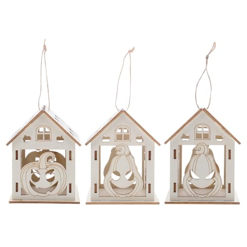 NUOBESTY 3-teiliges Halloween-Heimdekor: Mini-Kürbis-Hausdekor aus Holz für Halloween – DIY-Bastelset für Kinder – Dekorative Hängeornamente für den Urlaub NUOBESTY 3-teiliges Halloween-Heimdekor: Mini-Kürbis-Hausdekor aus Holz für Halloween – DIY-Bastelset für Kinder – Dekorative Hängeornamente für den Urlaub von NUOBESTY