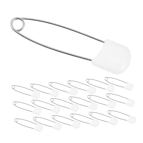 NUOBESTY 30 STK Sicherheitsnadel Stoffwindel Windelnadeln Kleidernadel -Anstecknadel Windelverschluss Windelklammern Babywindelnadeln Stoffwindelnadeln Babynadeln pp Weiß von NUOBESTY