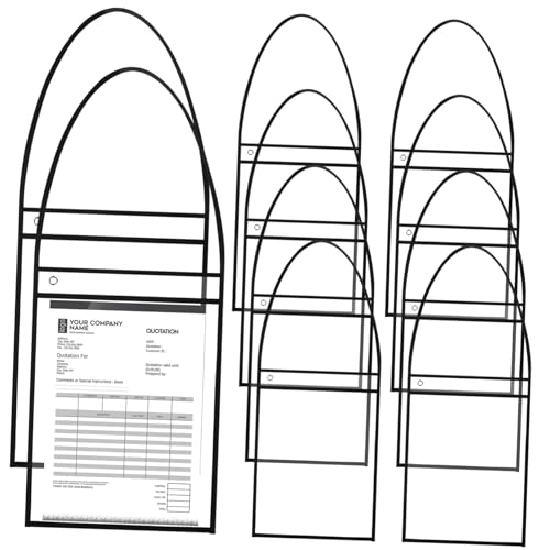 NUOBESTY 30 Stück Hängender Tickethalter Ärmel Papier aufbewahrungstaschen büromaterial platzsparend klarsichttaschen Ticketinhaber Organizer zum Aufhängen von Ordnern PVC Black von NUOBESTY