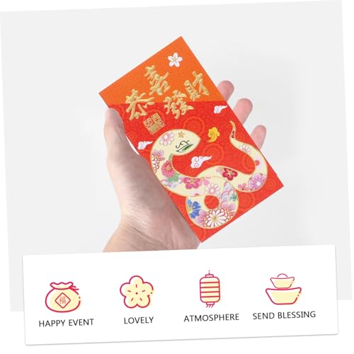 NUOBESTY 30 Stück Rote Umschlagtasche „year of The Snake“. Schlange Hochzeit Alle Glücklich Mond- Thematisiert Party Requisiten Geldumschläge Für Bargeld Gelegenheit Papier NUOBESTY 30 Stück Rote Umschlagtasche „year of The Snake“. Schlange Hochzeit Alle Glücklich Mond- Thematisiert Party Requisiten Geldumschläge Für Bargeld Gelegenheit Papier von NUOBESTY