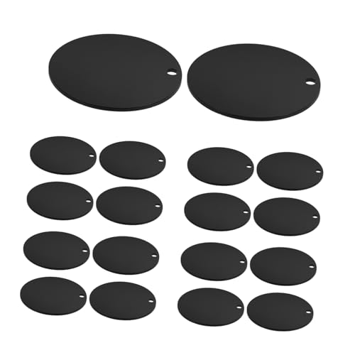 NUOBESTY 30 Stück Schwarze Acryl Schlüsselanhänger Rohlinge Diy Runde Blanko Platten für Kreative Bastelprojekte Doppelseitig für Schlüsselanhänger und Dekoration von NUOBESTY