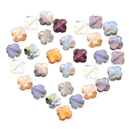 NUOBESTY 30 Stück Teiliges Bunte Glasperlen Auffädeln Robuste Schmuck Spacer Beads für DIY Armbänder Halsketten Ohrringe Farbenfrohe Perlen für Schmuckherstellung von NUOBESTY