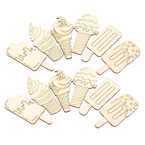 NUOBESTY 30 Stück Teiliges Eiscreme Holz Deko für Glatte Oberfläche Sicher und Langlebig für DIY Sommerbasteln Kreative Holzfiguren für NUOBESTY 30 Stück Teiliges Eiscreme Holz Deko für Glatte Oberfläche Sicher und Langlebig für DIY Sommerbasteln Kreative Holzfiguren für von NUOBESTY