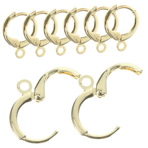 NUOBESTY 30 Stück Teiliges Vergoldete Ohrring Haken Metall DIY Schmuckzubehör für Damen Leichte Glatte Ohrhaken zum Basteln Individueller Ohrschmuckstücke von NUOBESTY