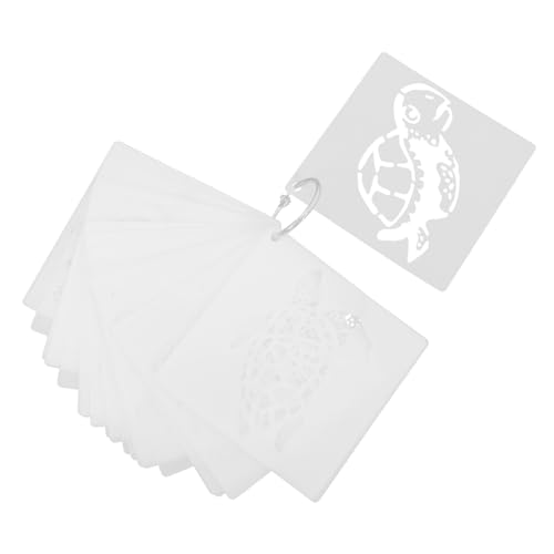 NUOBESTY 30 Stück Turtle Hohlschablone Ozeanlebensschablonen Zeichnungsvorlage -malvorlage Sammelalbumschablonen Malschablonen Stoff Vorlage Tier Schablone Das Haustier Weiß von NUOBESTY