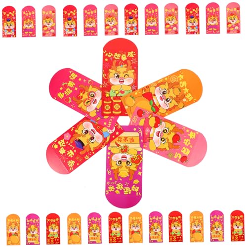 NUOBESTY 30 Stück rote Umschlagtasche Bausätze für Gruß Mondjahr roter Umschlag Frühlingsfest Lieferungen Cartoon rote Tasche frühlingsfest umschlag Neujahrsumschläge Papier von NUOBESTY