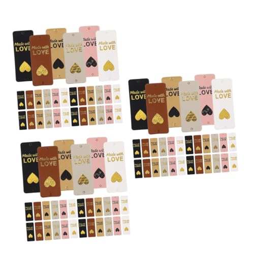 NUOBESTY 300 Stck. PU Lederlabels zum Annähen Handgefertigte Mode-etiketten für Kleidung Hüte Taschen Strick Häkelzubehör Langlebige DIY Leder-patches in Farben von NUOBESTY