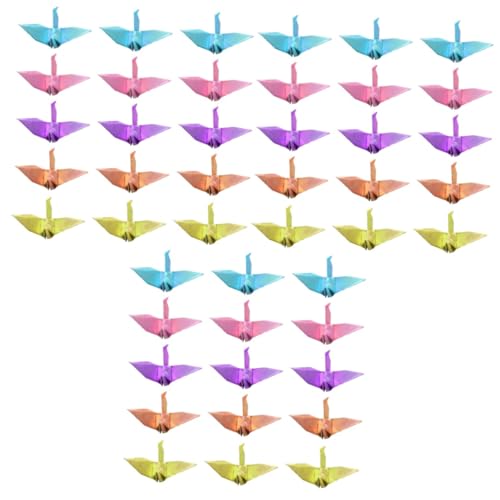 NUOBESTY 300 Stk Esstischdekoration Kranich aus Origami-Papier Origami-Mischfarben faltbarer Kranich aus farbigem Papier Faltkran aus Papier DIY Papierkran Origami-Kranich falten Konfetti von NUOBESTY