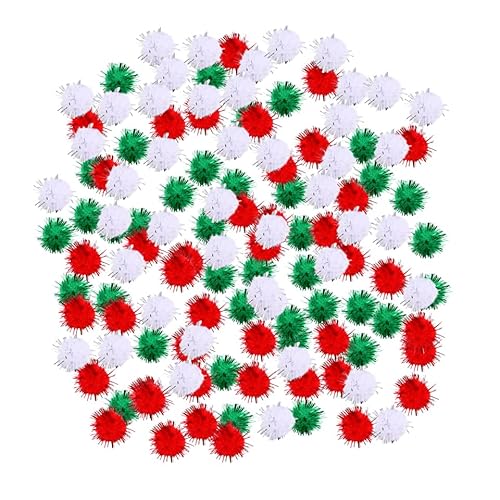 NUOBESTY 300 StüCk Bunte Glitzer Pompons Flauschige Pompons FüR Puppen Weihnachtsdekoration Zum Selbermachen von NUOBESTY