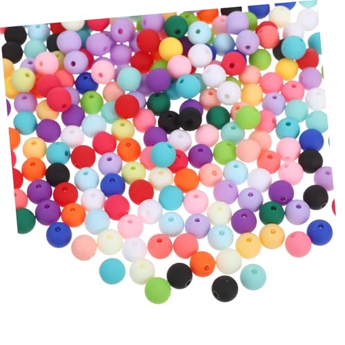 NUOBESTY 300 Stück Handgefertigte Perlenketten Armbandabstandshalter Armband Bastelperlen Telefonkette Perle runde Kugelabstandsperlen farbige runde Perlen Halskette machen Vorräte Acryl von NUOBESTY