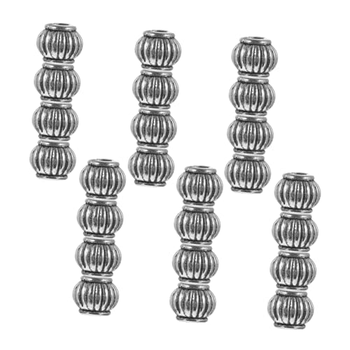 NUOBESTY 300 Stück Schmuckzubehör Kürbisanhänger Kürbisperle Bastelt Abstandsperlen Bastelperle selber machen Abstandsperlen für die Herstellung von Halsketten DIY zubehör Legierung Silber von NUOBESTY