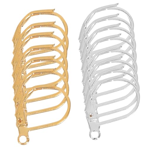 NUOBESTY 300 Stück Teiliges D-form French Ohrhaken DIY Schmuckzubehör Elastisch Sicherer Halt Langlebiges Material Gold und Silber Für Kreative Ohrringgestaltung von NUOBESTY