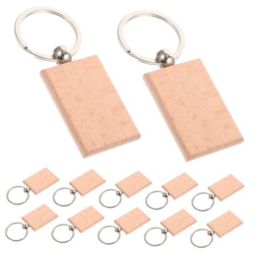 NUOBESTY 30Stücke Holz Schlüsselanhänger Blanko Rohlinge für DIY Projekte Runden Schlüsselanhänger für Dekoration von Schlüsseln Taschen und Geschenken und Leicht von NUOBESTY
