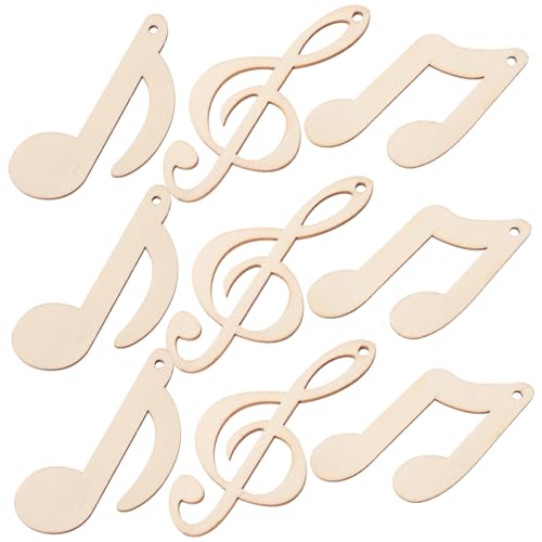 NUOBESTY 30Stücke Holzscheiben Musiknoten Blanko für DIY Bastelprojekte Natürliche Holzornamente für Scrapbooking und Partydekoration NUOBESTY 30Stücke Holzscheiben Musiknoten Blanko für DIY Bastelprojekte Natürliche Holzornamente für Scrapbooking und Partydekoration von NUOBESTY