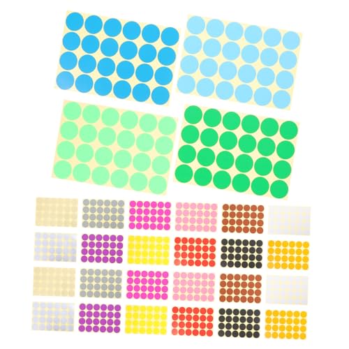 NUOBESTY 32 Blatt Farbige Runde Selbstklebende Punkte Farbcode Aufkleber für Büro Klassenzimmer Planer und Scrapbooking Farben Ablösbar Einfach Anzuwenden für Effiziente Organisation von NUOBESTY