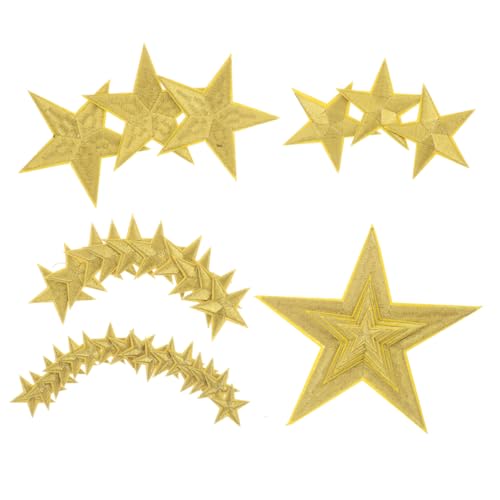 NUOBESTY 32 Stück Teiliges Set Cartoon Stern Aufbügel Patches Bestickte Applikationen für Kleidung Jacken Jeans und Rucksäcke Einfach Anzubringen Farbenfrohe Designs für Diy Projekte von NUOBESTY