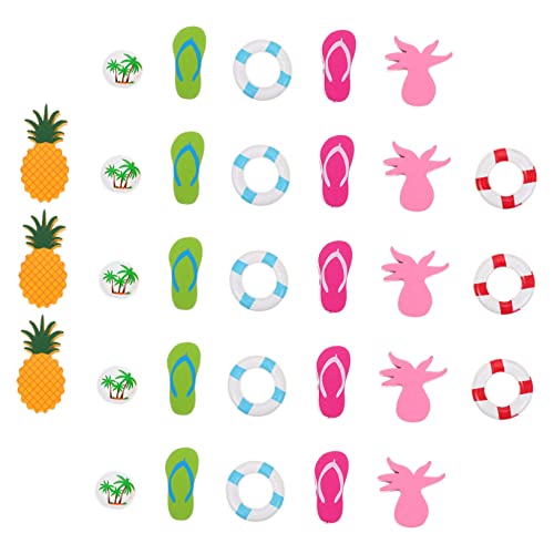 NUOBESTY 35 Stück Kreative Hawaii Party Holzperlen Diy Holzperlen für Schmuckdekoration Lose Perlen für Bastelprojekte und Persönliche von NUOBESTY