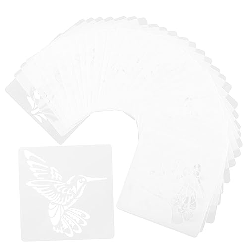 NUOBESTY 36 Blatt Teiliges Blumen Schablonen Set für Malerei und Wiederverwendbare Diy Malschablonen mit Vögeln Pflanzen und Bienen Kreativ für Basteln und Handwerksprojekte von NUOBESTY