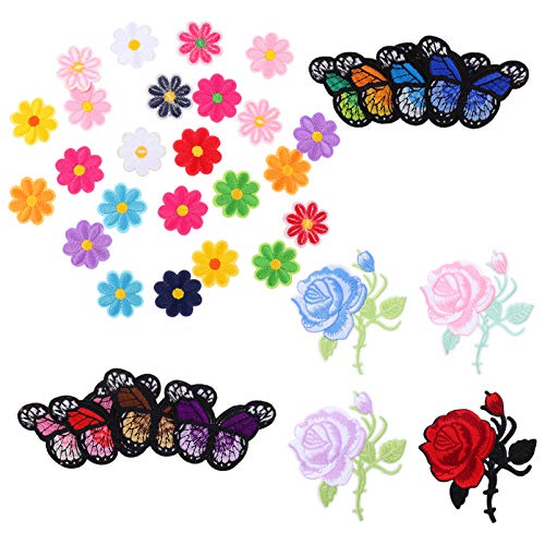 NUOBESTY 36 Stück Schmetterlingsrosenfleck Für Kleidung Flecken Patch Stickaufkleber Hotmelt-aufkleber Stoff NUOBESTY 36 Stück Schmetterlingsrosenfleck Für Kleidung Flecken Patch Stickaufkleber Hotmelt-aufkleber Stoff von NUOBESTY