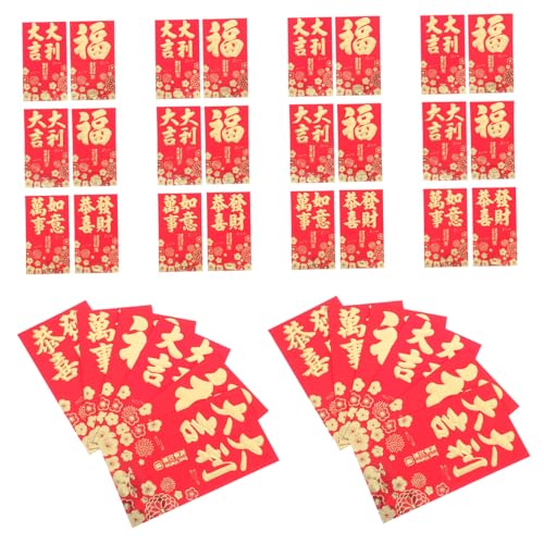 NUOBESTY 36 Stück Teiliges Chinesische Rote Umschläge für Neujahr Hochzeit Geburtstag Festliche Glückwunschumschläge mit Traditionellen Motiven Vielseitig für Feierlichkeiten Lebendige von NUOBESTY
